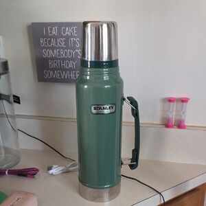 Stanley Classic Green Thermos with Silver Accents